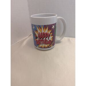 Royal Norfolk HAPPY BIRTHDAY coffee mug, fireworks display